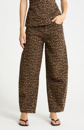 DL1961 Miro Leopard Print High Waist Ankle Barrel Jeans at Nordstrom Rack, Size 24