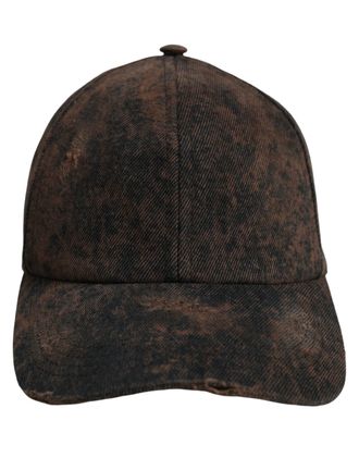 Dolce & Gabbana HAT10051 Distressed Cotton Baseball Cap - Brown