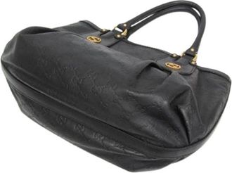 Gucci Pre-owned Interlocking G Scarlet Tote Bag - Dames - Vintage Shopper - Zwart - ONE Size - Leer - Vintage