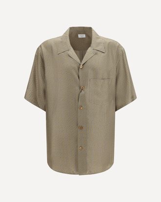 Saint Laurent Camicia in raso di seta con motivo geometrico Man 41