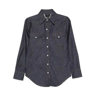A.P.C. Western Chemise - Dames - Spijkeroverhemden - Blauw - XS - Katoen - Overhemden