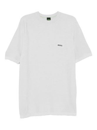 BOSS T-shirt met logoprint - Grijs