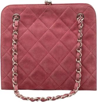 Chanel Pre-owned Vintage Quilted Suede Shoulder Bag - Dames - Vintage Schoudertas - Roze - ONE Size - Su&egrave;de - Vintage