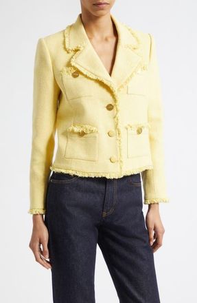 L'agence Sylvia Metallic Blazer in Pale Yellow/Light Gold at Nordstrom, Size 14