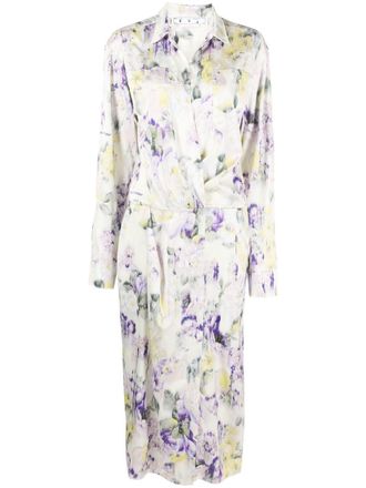 Off-white Abito a fiori - Verde