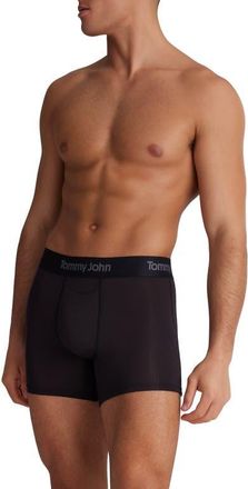Tommy John Second Skin Luxe Rib 4-Inch Boxer Briefs in Black at Nordstrom, Size Xx-Large