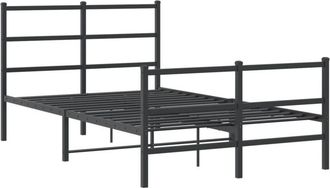 vidaXL Estructura cama sin colchón con estribo metal negro 120x200 cm Vidaxl