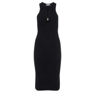 Elisabetta Franchi Gebreide Jurk - Dames - Kleedjes - Zwart - M - Kleedjes