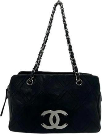 Chanel Pre-owned Vintage Shoulder Tote - Dames - Vintage Schoudertas - Zwart - ONE Size - Leer - Vintage