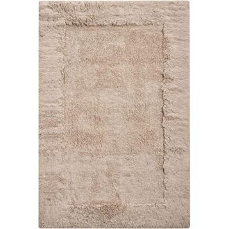 Beliani Alfombrilla De Ba&ntilde;o Moderna De Algod&oacute;n Forma Rectangular 60 X 90 Cm Patr&oacute;n Decorativo Accesorios De Ba&ntilde;o Marr&oacute;n Claro Babail