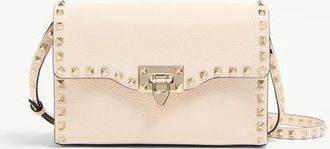 Valentino Garavani Small Rockstud Grainy Calfskin Crossbody Bag Wo