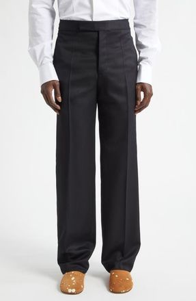 J.W.Anderson Pleated Black Wool Tuxedo Pants at Nordstrom, Size 34 Us