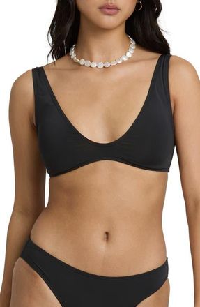 Billabong Sol Searcher Bikini Top in Black Pebble at Nordstrom, Size Medium
