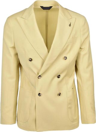 Paoloni Double-Breasted Virgin Wool Jacket - Green