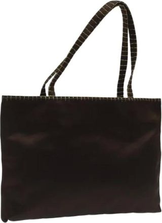 Prada Pre-owned Tote Bags, female, Brown, Size: ONE SIZE Pre-owned Satin Tote Bag