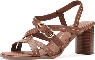 Cole Haan Dillon Heeled Strappy Sandals Womens Sandals British Tan Leather/Ivory : 10.5 B - Medium