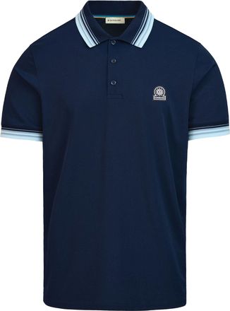 Sandbanks Mens GRADIENT RIB POLO NAVY Cotton - Size X-Large