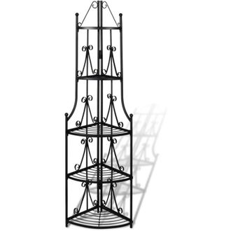 vidaXL Porta Piante ad Angolo Nero - Vidaxl