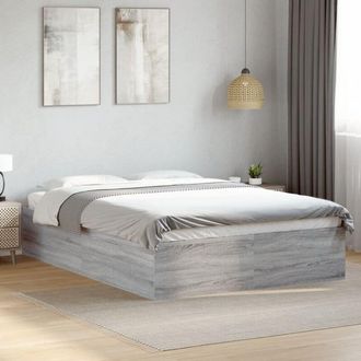 vidaXL Estructura De Cama Madera De Ingenier&iacute;a Gris Sonoma 135x190 Cm Vidaxl