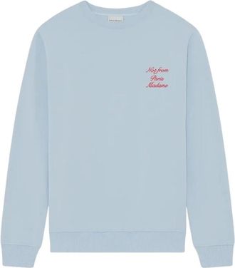 Dr&ocirc;le de Monsieur Sweatshirts & Hoodies - Heren - Sweatshirts - Blauw - L - Katoen - Hoodies & sweatvesten