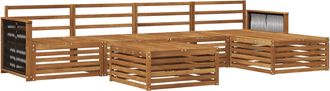 vidaXL Conjunto De Sof&aacute;s De Exterior 6 Uds. Natural Vidaxl