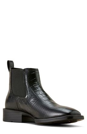 Ariat Booker Wide Square Toe Western Chelsea Boot in Black at Nordstrom, Size 11.5