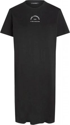 Karl Lagerfeld T-shirt Jurk - Dames - Korte kleedjes - Zwart - L - Katoen - Kleedjes