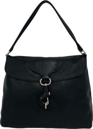 Prada Black Leather Handbag Shoulder Bag Tote Bag (Pre-Owned)