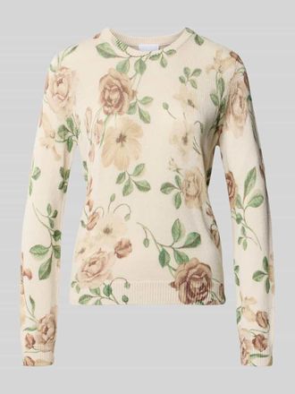 Jake*s Strickpullover aus Leinen-Mix mit Viskose-Anteil in Ecru, Gr&ouml;&szlig;e XXL