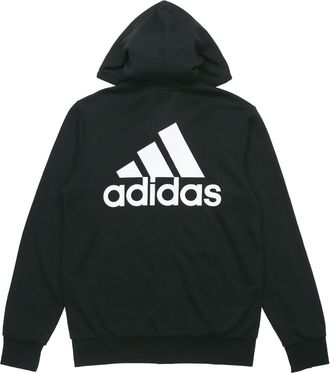 adidas Logo hooded Zipper Athleisure Casual Sports Knit Jacket Black GK9044
