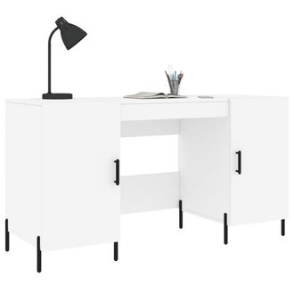 Berkfield Home Elegant Desk White 140x50x75 cm Engineered Wood | Size: 140 x 50 x 75 cm
