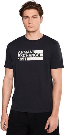 A|X Armani Exchange Short Sleeve Jersey Block T-Shirts Slim Mens T Shirt Deep Navy : 2XL, Cotton