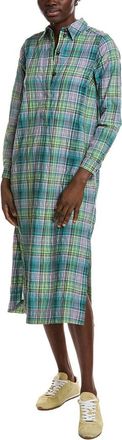 Ganni Seersucker Check Shirtdress