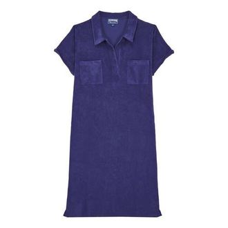 Vilebrequin Womens Solid Organic Terry Polo Dress in Minuit at Nordstrom, Size Medium