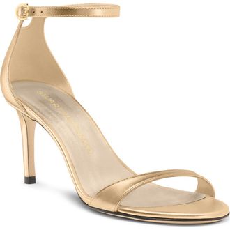 Stuart Weitzman Nudist II 75 Sandal in Golden at Nordstrom, Size 8