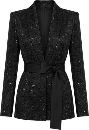 Twentyfourhaitch Vortea Jacket - Dames - Blazers - Zwart - 3XL - Satijn - Jassen