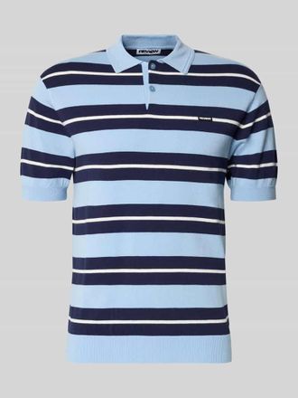 Review Slim Fit Poloshirt aus Viskose-Mix in Eisblau, Gr&ouml;&szlig;e XXL