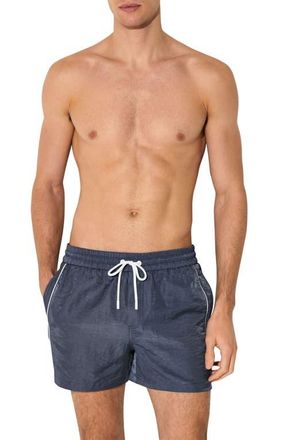 Reiss Breeze Piped Nylon Swim Trunks in Steel Blue at Nordstrom, Size Xx-Large