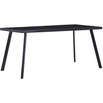 vidaXL Vidaxl - Mesa De Comedor De Vidrio Templado Negro 180x90x75 Cm
