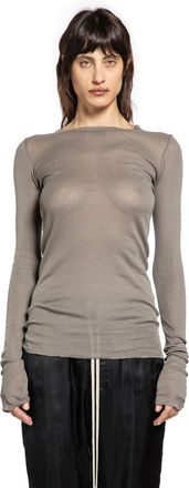 Rick Owens Temple Rib LS Tee In Mini Rib Jersey