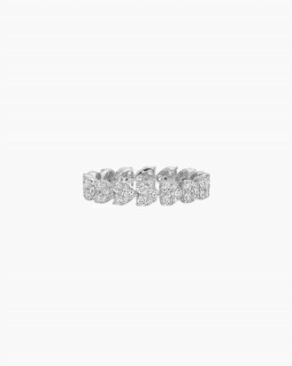 EF Collection Womens Endless Love Eternity Ring In 14K White Gold