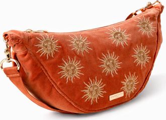 Elizabeth Scarlett Sun Goddess Velvet Crossbody in Rust at Nordstrom