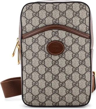Gucci Interlocking G Patch Sling Bag GG Coated Canvas Small crossbody bag - Marrone