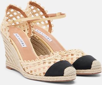 Aquazzura Sunburst raffia espadrille wedges