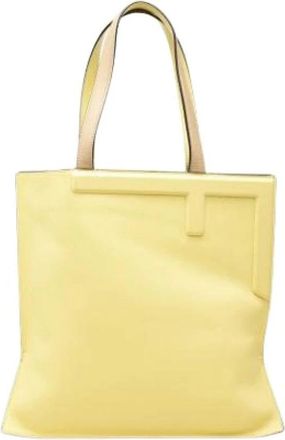 Fendi Pre-owned Flip Tote - Dames - Vintage Shopper - Geel - ONE Size - Leer - Vintage