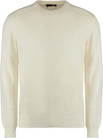 Moorer Maglione girocollo a coste in cashmere - Bianco