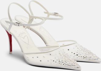 Christian Louboutin Miss Z embellished slingback pumps