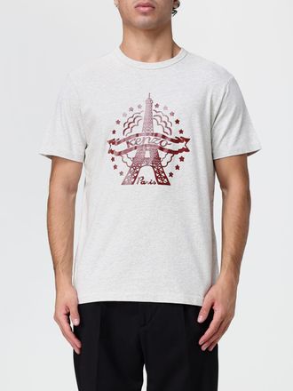 Kenzo T-shirt girocollo in cotone con stampa logo grafica a contrasto sul davanti
