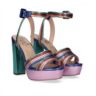 Ex&eacute; Womens Strap Platform Block Heel Sandal In Multi