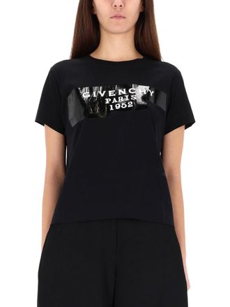 Givenchy Cotton with Tape Detail T-Shirt - Black